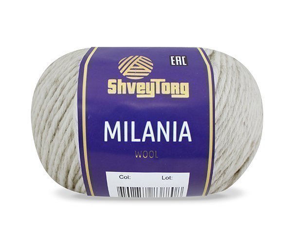 Пряжа "ShveyTorg Milania" 50004 белый 10*50 г. 120м 100% Шерсть  ТУРЦИЯ
