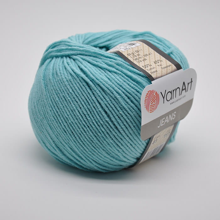 Пряжа "JEANS" 81 голубое небо 50г 160м 55% хлопок, 45% ПАК 													