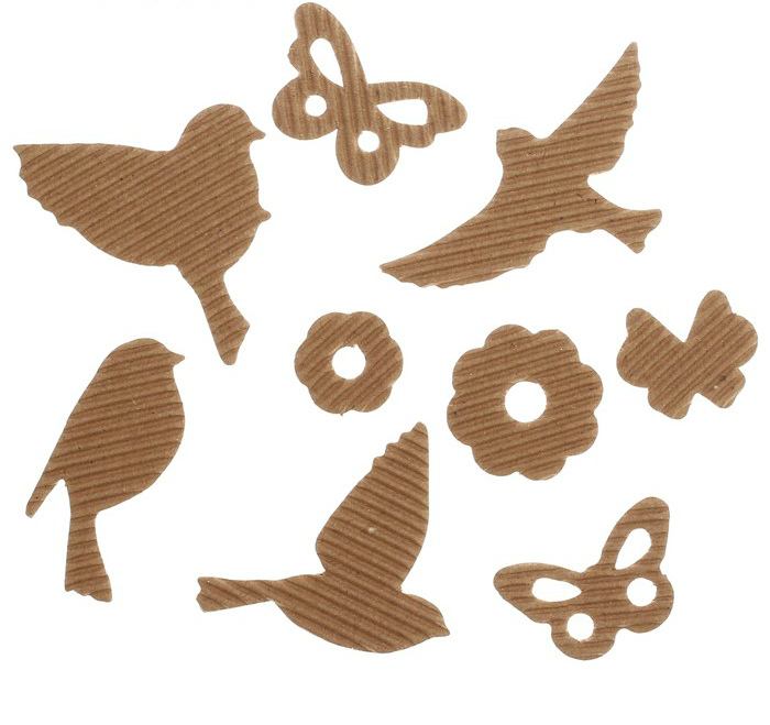 Чипборд вырубной "Птицы" гофрокартон 11*16см  АртУзор 1771713														