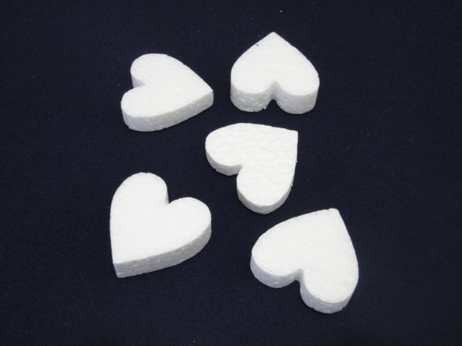 Пенопласт белый Сердце полое d=8*7см набор 1 шт