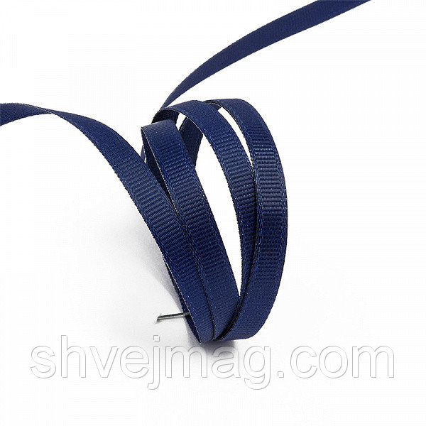 Лента репсовая 12мм т. синий 12мм*25м 371														