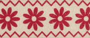 Лента х/б "Цветы и зигзаги" 15мм, 15мм*5м (хлопок)  ГЕЛА VR15.026Х														
