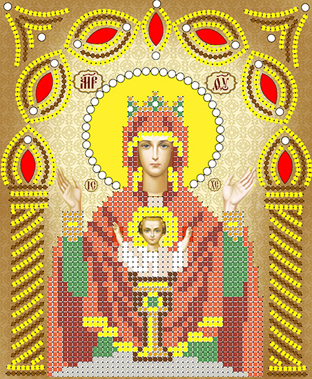 Вышивка бисером Наследие "Богородица Неупиваемая чаша" со стразами (13*17см)
