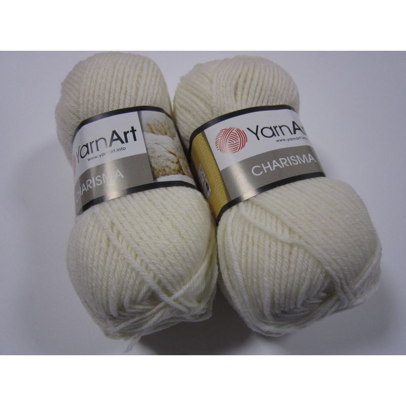 Пряжа "CHARISMA" 501 белый 5*100 г. 200м 80% шерсть; 20% акрил  YARNART 501														