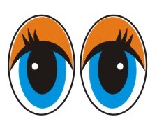 Глаза 28*38мм овал Рс3/черн.-синий-оранж. за 1шт г17-3цв.														