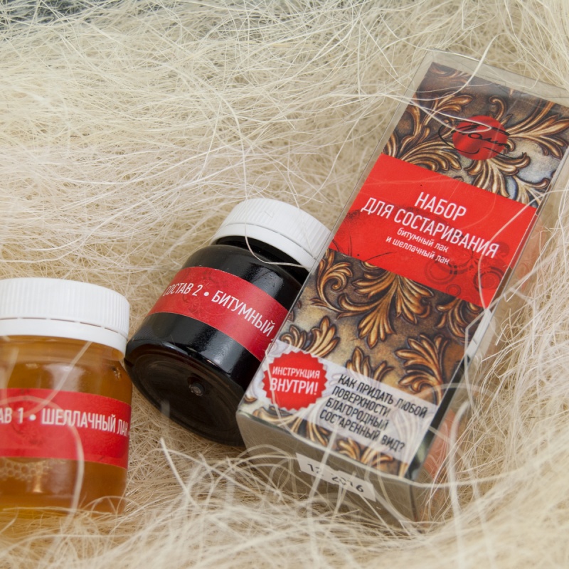 Набор для состаривания, 2 состава: шеллачный лак и битумный лак по 50 мл  ТАИР 111212003														