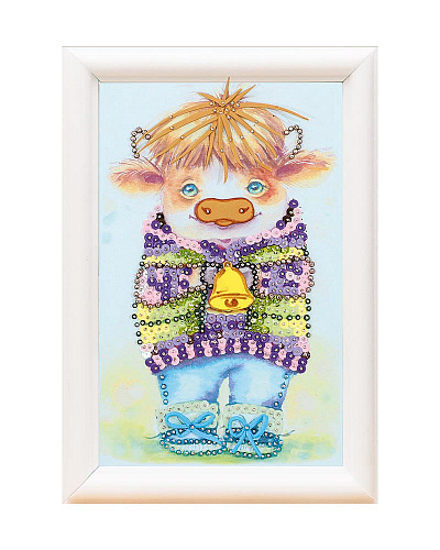 Набор для творчества "Мозаика из пайеток на холсте Бычок"  Волшебная мастерская