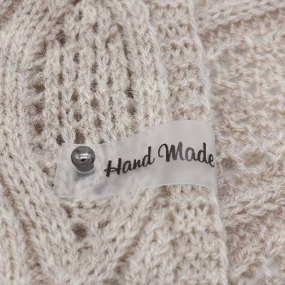 Бирка силиконовая с кнопкой "Hand Made" черная печать 1,5*7см, уп.4шт за 1шт 559229														