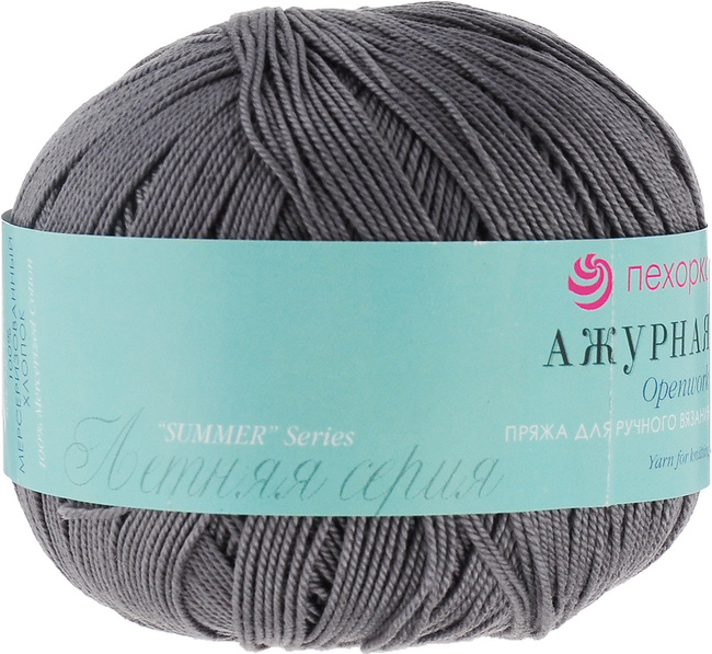 Пряжа "Ажурная" 1042 перламутровый 10*50 г. 280м 100% хлопок мерсеризованный  Пехорка