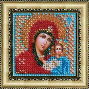 Вышивка бисером Вышивальная мозаика "Божия Матерь Казанская" с рамкой (6,5*6,5см)
