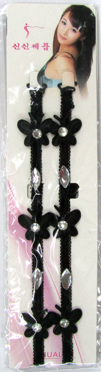 Бретельки "Бабочки" ткань + пластик ассорти 187														