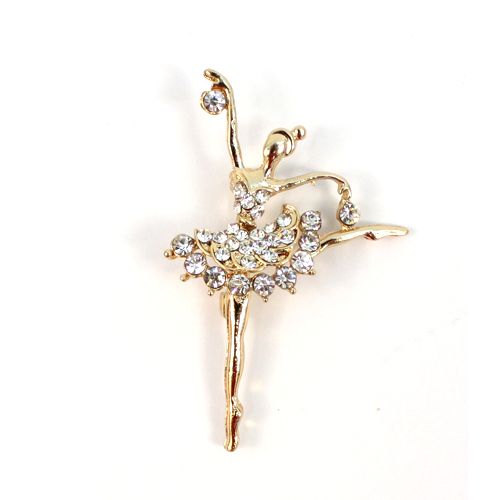 Брошь "Балерина" цвет Gold золото 5*3,1*1,5см BR611														