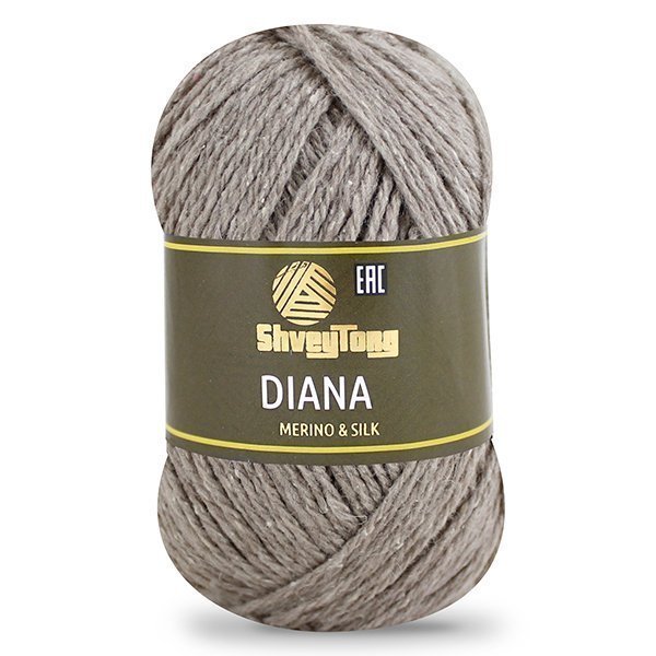 Пряжа "ShveyTorg Diana" 92408 суровый 5*50 г. 200м 80% Мериносовая шерсть, 20% Шелк  ТУРЦИЯ
