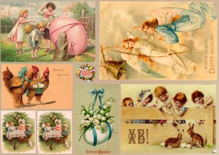 Декупажная карта Пасхальные открытки А4  РТО Karal332														