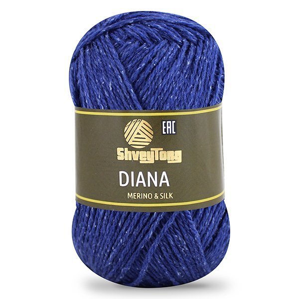 Пряжа "ShveyTorg Diana" 15511 синий 5*50 г. 200м 80% Мериносовая шерсть, 20% Шелк  ТУРЦИЯ