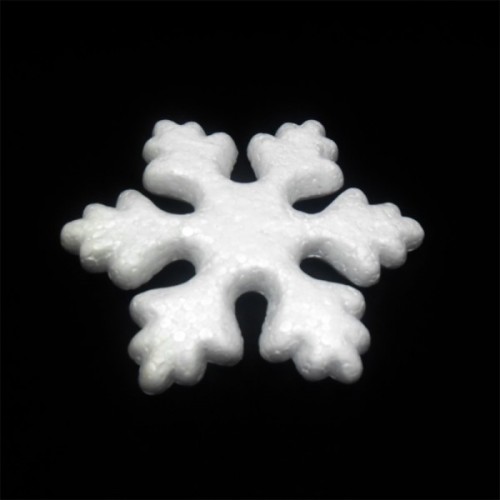 Пенопласт белый Снежинки Ассорти 15см за 1шт