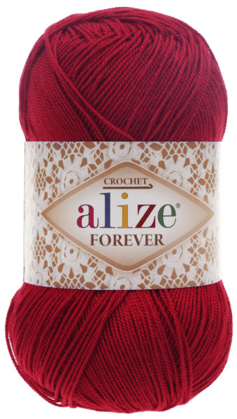 Пряжа "FOREVER" 106 красный 5*50 г. 300м 100% микрофибра-акрил  ALIZE 106														