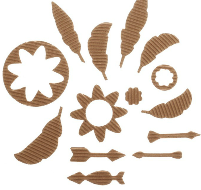 Чипборд вырубной "Перышки" гофрокартон 11*16см  АртУзор 1771715														