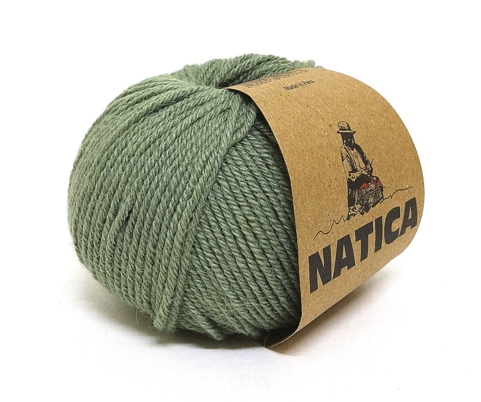 Пряжа "NATICA" 1380 оливковый, 50г/100м 100% беби альпака, 