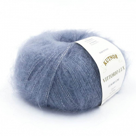Пряжа "Vittorio Lux" 1003 синий 10*25г. 210м. 78%супер кид мохер, 14%шёлк, 4%люрекс, 4%полиамид  Италия 1003														
