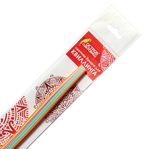 Бумага для квиллинга 10 цветов 5мм "Радуга" 300мм 100шт.  Остров Сокровищ 128754														