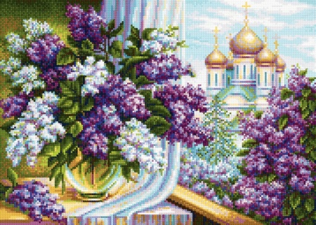 Мозаика "Сиреневый день" БСА2-103 50*36смсм, круглые стразы в пакете  Наследие БСА2-103														