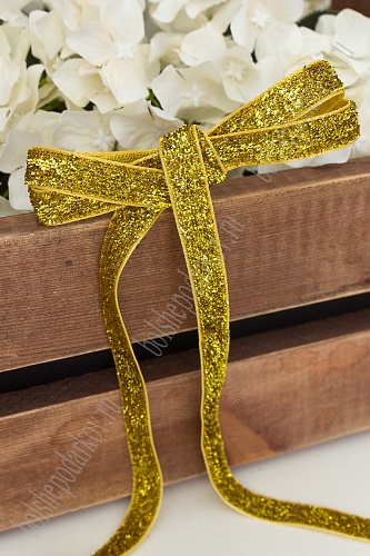 Лента с люрексом цв. №02 золото 10мм*18,2м 313-122/SF-202														