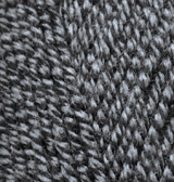 Пряжа "LANAGOLD CLASSIC" 600 меланж черный с серым 5*100 г. 240м 49% шерсть, 51 % акрил  ALIZE 221														