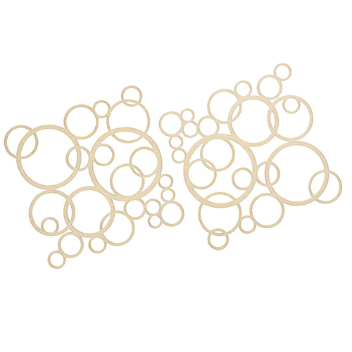 Вырубка лазерная из дерева Пузыри 9*9см набор 2шт.  SCRAPBERRYS SCB4400102														