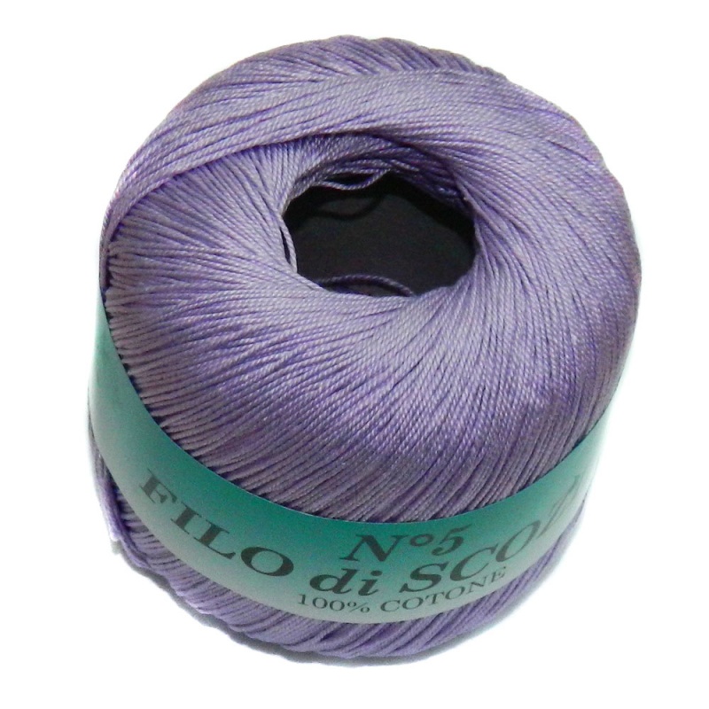 Пряжа "FILO di SCOFIA №5"  30 сиреневый 10*50 г. 226м 100% хлопок  Италия 30														