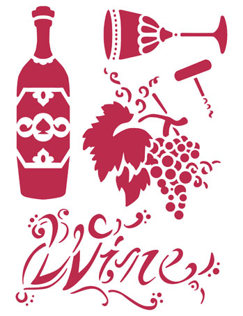 Трафарет для творчества "Вино" 21*29,7см НМС-48/KSG221														