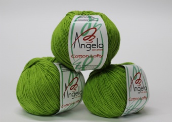 Пряжа "COTTON LOFTY" 023 салатовый 10*50 г. 200м 50% хлопок, 50% акрил