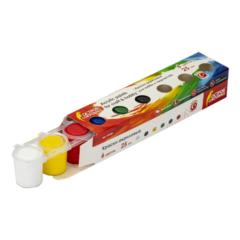 Краски акриловые  6цв. "Остров сокровищ" по 25мл. 191688														