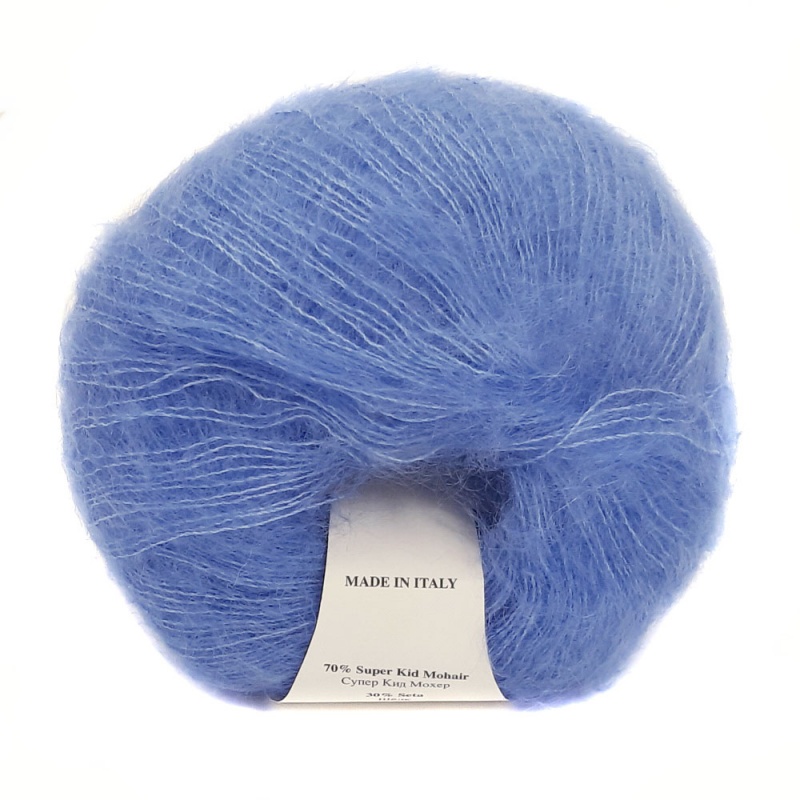 Пряжа "Vittorio" 1056 голубой 10*25г. 200м. 70% мохер, 30% шёлк  Kutnor 1056														