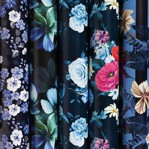 Бумага упаковочная 70*100см Night Flowers  Золотая сказка 591588														