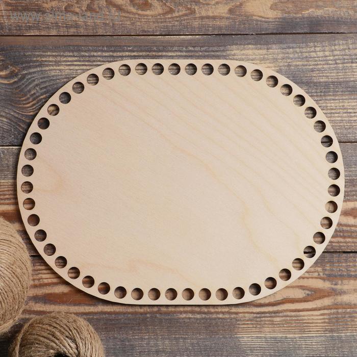 Дно фанера прямоугольник скругленный 28*21*0,3см для сумочек, корзиночек из трикотажной пряжи  СЛ 4882483														