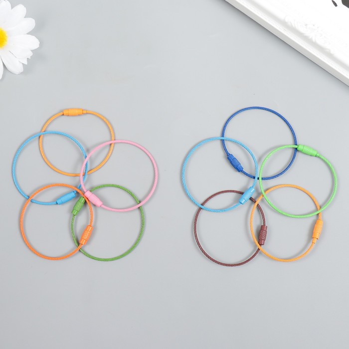 Основа для брелока "Хомут" цв. микс d=50мм набор 5шт. за 1шт  СЛ 9149462														