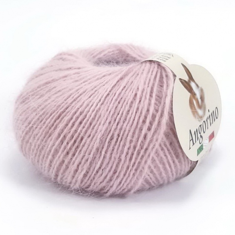 Пряжа "ANGORINO" 0174 пыльная роза 10*25г. 125м 80% ангора, 20% полиамид  KUTNOR(Италия) 0174														