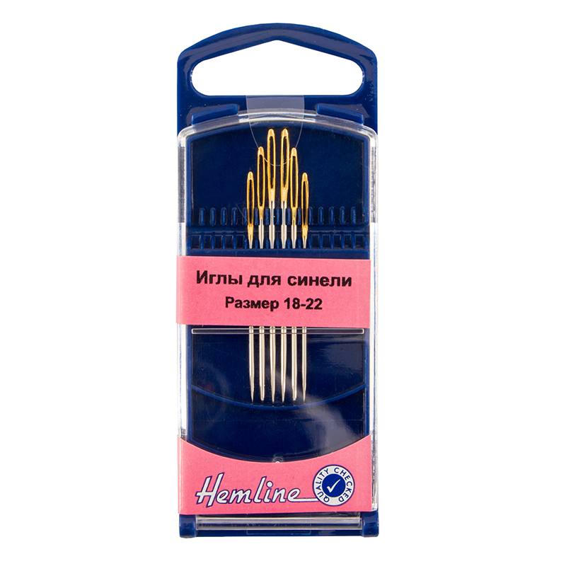 Иглы для синели №18-22 (набор 6шт) в пластик. контейнере  Hemline 285G.1822														