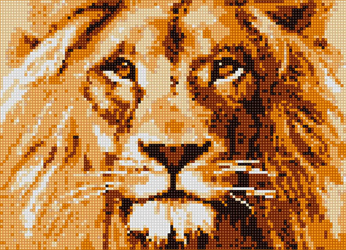 Мозаика "Царь-лев" БСА3-034 36*26см, круглые стразы в коробке  Наследие