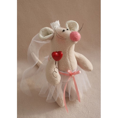 Набор для творчества "Кукла Ваниль. Love Story. Мышка невеста" 18см текстильная игрушка