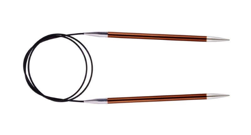 Спицы круговые Zing D 5,5мм, длина 60см, алюминий, охра (коричневый)  Knit Pro 47102														