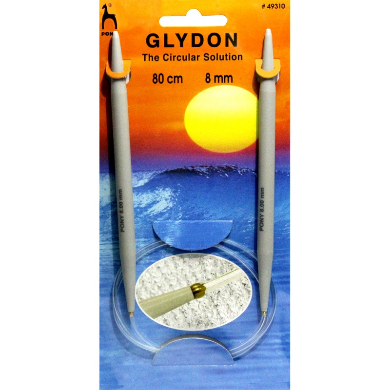 Спицы круговые пластик с леской D 8.0см, длина 80см  PONY GLYDON