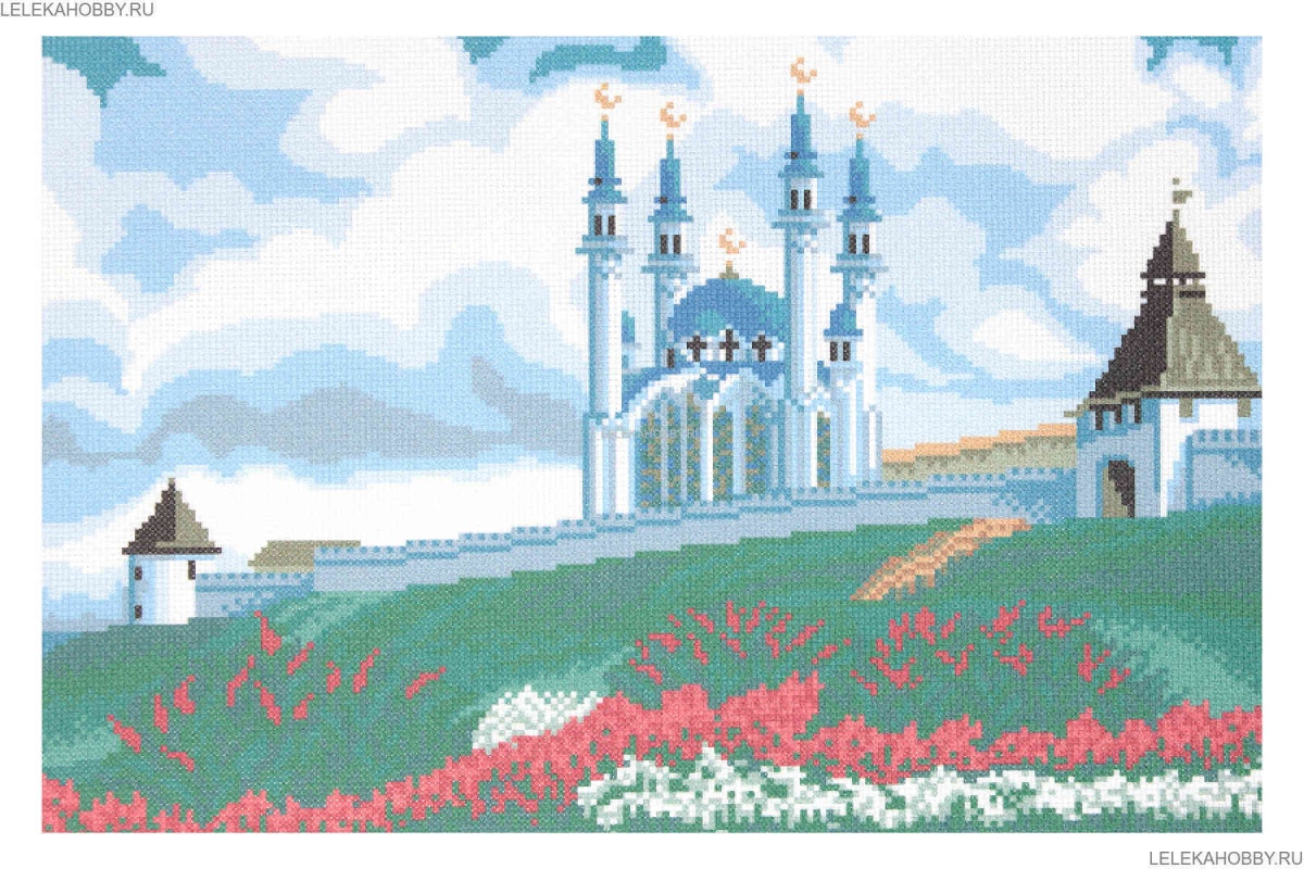 Канва с рисунком "Мечеть Кул-Шариф" мулине (30*44см) горизонталь  Искусница