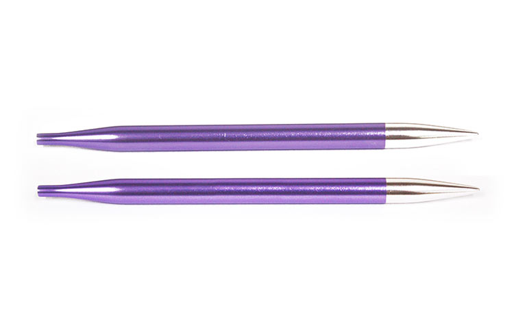 Спицы съемые "Zing" D 5,0мм, для длины тросика 28-126см, 2шт. алюминий, рубиновый  Knit Pro 47505														