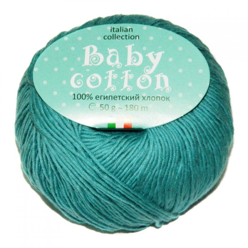 Пряжа "BABY Cotton" 132 лазурный 10*50 г. 180м 100% египетский хлопок