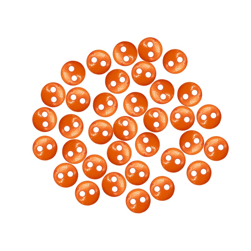 Пуговицы "Мини" d=6мм цв. оранжевый на 2 прокола набор 50шт. 554380/27384														