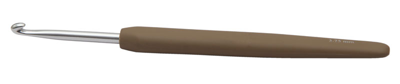 Крючок для вязания с эргономичной ручкой "Waves" 3,75мм алюминий, серебристый/цветной  KnitPro 30908														