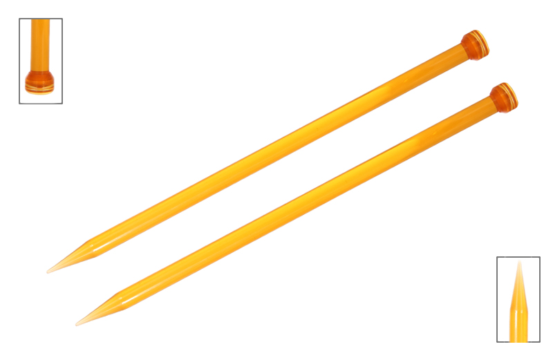 Спицы прямые Trendz D10.0м, длина 30см, акрил оранжевый 2шт  Knit Pro 51200														