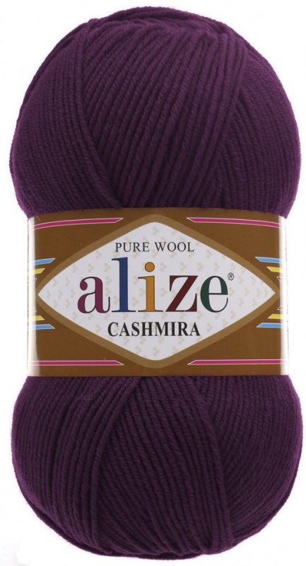 Пряжа "CASHMIRA PURE WOOL" 202 слива/баклажан 5*100 г. 300м 100% шерсть  ALIZE